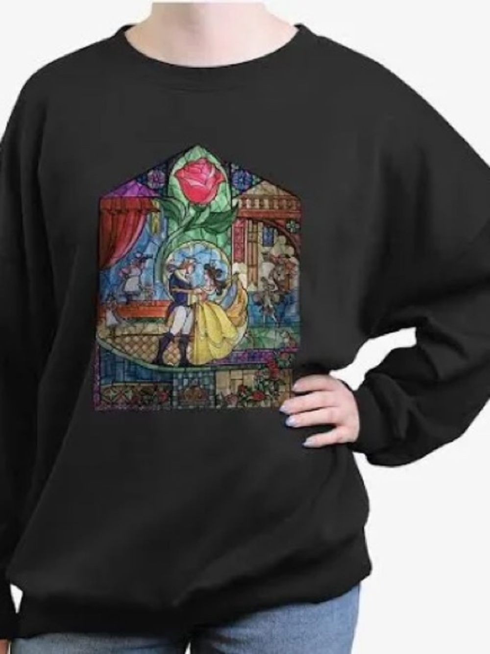 Disney Black Beauty and the Beast Stained Glass Sweatshirt